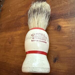 Vintage Shaving Brush Marked Strong Set in Rubber USA